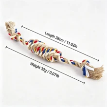 1pc Colorful Braided Rope Dog Chew Toy, Tassel End Dental Cleaning Stick Toy, Suitable For Small And Medium Dogs Interactive Pulling And Playing - Multicolor - View 9