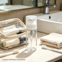 1pc Swab Holder, Makeup Remover Pad Dispenser, Covered Makeup Remover Pad Storage Box, Transparent Cosmetic Organizer, Bathroom Makeup Swab & Pad Holder - Clear - View 2