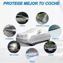 190T Silver Car Cover, Full Coverage For All Models, Waterproof, UV Protection, Heat Resistant, Dustproof, Reflective Silver Appearance For Vehicles - A - View 10