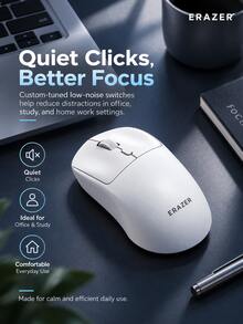 Lenovo Mouse Nirkabel N390, sakelar mikro senyap, desain ergonomis, cocok untuk laptop, desktop, bisnis, dan penggunaan di rumah. - View 2