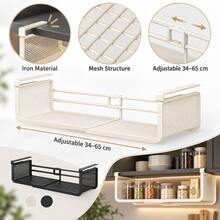 Expandable Under Cabinet Storage Rack, Iron Hanging Basket For Pantry, Wardrobe And Laundry Room - View 6