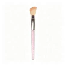 1Pc Makeup Brush, Pink Glitter Crystal Transparent Handle, Soft Synthetic Bristle, Single Face Eye Makeup Brush For Powder Blush Highlight Eyeshadow Concealer - Pink - View 10