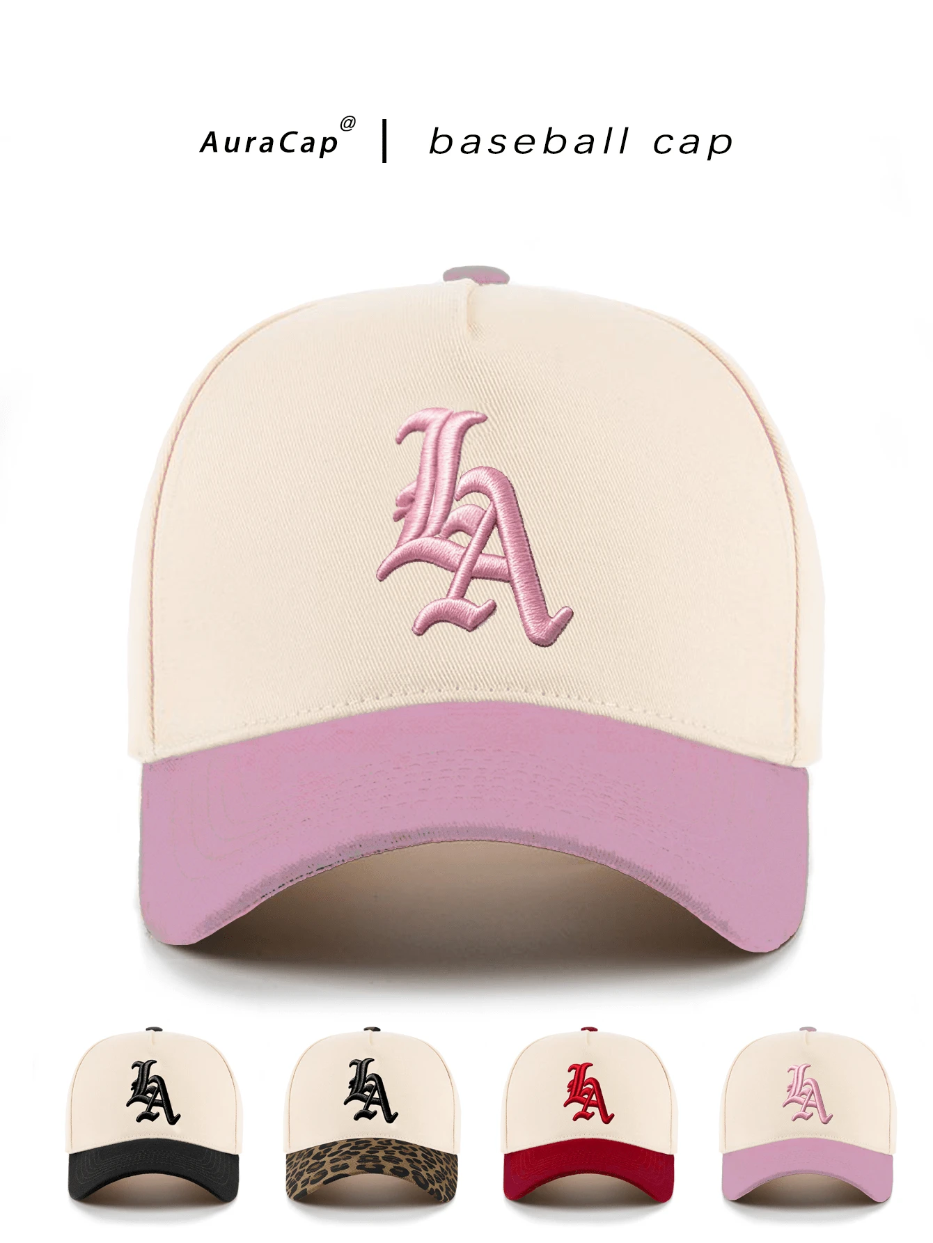1 buah Topi Baseball "LA" Fashion Pria, Topi Matahari yang Bernapas dan Dapat Diatur, Cocok untuk Aktivitas Luar Ruangan dan Perjalanan - beraneka warna - View 1