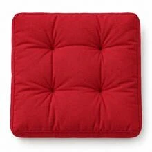 60x60x8 Cm Square Floor Cushion – Thick Upholstered Fabric Seat Pad For Floor, Home & Balcony - Red - View 2