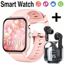 ZhiKexing Smart Sports Watch + Bluetooth Wireless Earbuds Set, 1.83-Inch HD Display, With Flashlight, 260mAh Large Capacity Battery, Bluetooth Calling, Multiple Sports Modes, Sedentary Reminder And Other Functions, Suitable As Gift For Friends And Couples, Compatible With Android And IOS - View 2