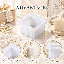 1pc 500ml/1.2L Square Rectangular Silicone Soap Mold With Silicone Liner, DIY Handmade Soap Making Tool, Suitable For Cold Process Soap, Rose Mermaid Tail Shape, Succulent Plant Fondant Mold - White - View 3