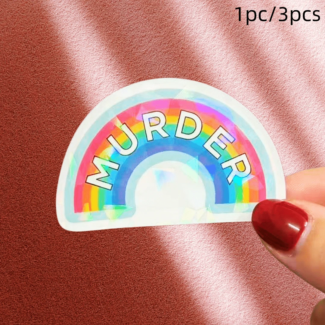 Rainbow , With A Touch Of Black Humor And Rebellious Vibe, Waterproof Vinyl Stickers - Durable Smooth Surface, Self-Adhesive Bumper Stickers, Suitable For Cars, Windows, Laptops, Trucks, Water Bottles - Multi-Functional Durable Design, Car Stickers - Vinyl - View 1