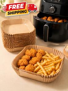 400PCS Square Air Fryer Liners, Disposable Unbleached Parchment Paper, Non-Stick Oil-Resistant Baking Paper Tray Inserts, Air Fryer Basket Liners, Disposable Parchment Paper Liners For 3-5 QT Air Fryers, Baking, Roasting, Cooking And Easy Cleanup - View 2