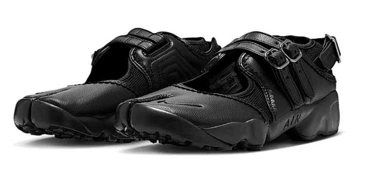 Nike Air Rift BREATHE Sepatu Kasual Wanita Model Mary Jane Low-Top yang Nyaman dan Serbaguna, Hitam - Hitam - View 1