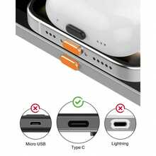 1pc Dark Cherry Type C Metal Dust Plug, 1pc Charger Port Anti-Dust Cover Caps Protectors, Dust Proof Port Stopper Compatible With IPhone 18 Pro Max And 18PM - Multicolor - View 7