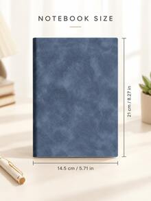 1pc 160-Page Lined Notebook, Soft Waterproof Skin-Like Cover, 80gsm Double-Sided Ink-Resistant Paper, 20 Lines/Page, 9mm Line Spacing, 180° Flat Lay Design, Thick Diary Notebook, Suitable For Meetings, School, Office, Learning, Planning And Daily Writing - Leather-bound Book - View 5