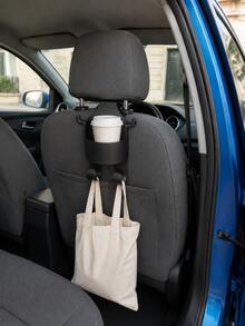 Upgraded Reinforced Car Seat Back Hooks With Cup Holder & Phone Stand, Multifunctional Headrest Organizer, Anti-Drop Storage For Drinks, Bags, Umbrellas & Small Items, Easy-Install Rear Seat Interior Accessory For Cars & SUVs - Multicolor - View 4
