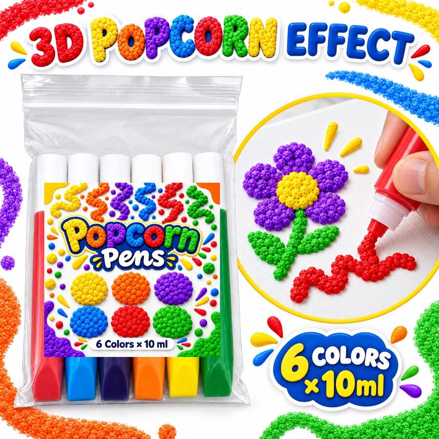 Set Kuas Lukis Fluorescent 6 Warna, Beragam dan Cerah, Perlengkapan Melukis untuk Pemula, Set Pigmen Cat dan Menggambar