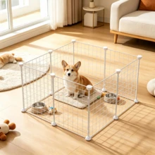 Small Pet Fence Dog Isolation Net Modular Small And Medium Dog Cage Indoor Home Use Rabbit Fence Balcony Cat Guardrail - Multicolor - View 4