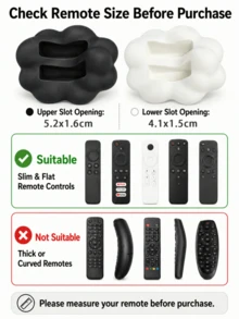 1pc/2pcs Cloud Shaped Remote Control Holder Black & White Desktop Storage Organizer Space-Saving TV Remote Holder Suitable For Living Room Bedroom Office Desk And Media Console - Cloud Style - View 10