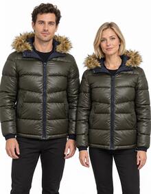 Men Down Coats - Army Green - View 1