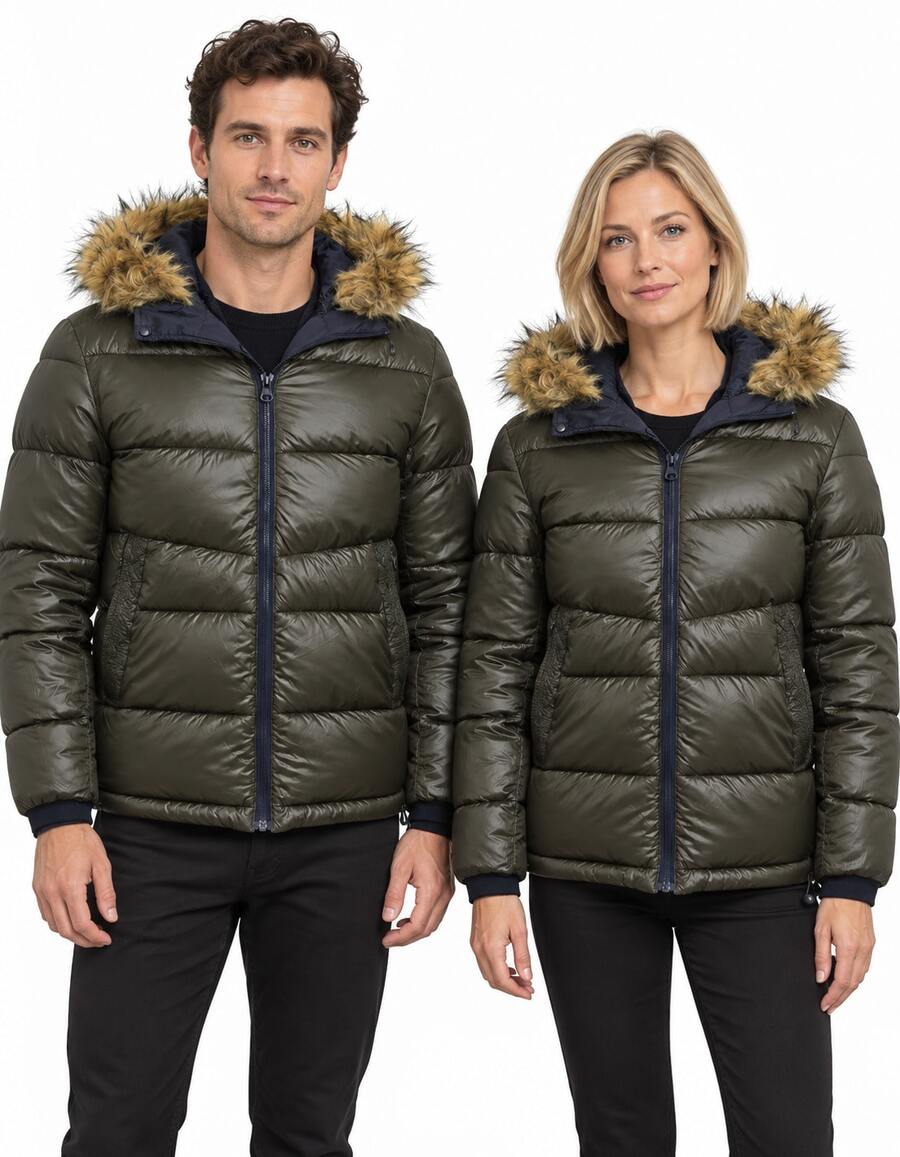 Men Down Coats - Army Green - View 1