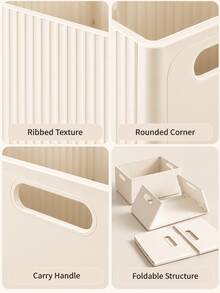 Foldable PP Storage Box, Multi-Functional Drawer Style, Cosmetics, Wardrobe, Socks, Underwear Storage, Space-Saving, Suitable For Bedroom, Cabinet, Kitchen, Bathroom, Dorm, Desktop, Vanity, Desk - Multicolor - View 8