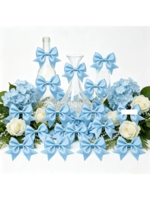 Self‑Adhesive Satin Mini Bows 36PCS Fabric Bow Knot For Gift Wrapping Birthday Party Table Setting Wedding Invitation Envelope Decor - Multiple Styles - View 6