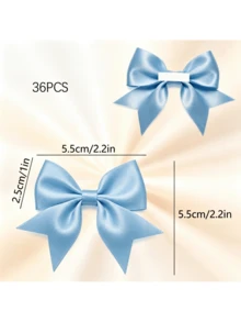 Self‑Adhesive Satin Mini Bows 36PCS Fabric Bow Knot For Gift Wrapping Birthday Party Table Setting Wedding Invitation Envelope Decor - Multiple Styles - View 12