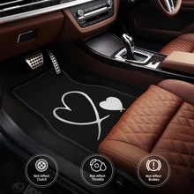 1PC Fashionable Printed Car Trunk Mat, Heart Pattern, Elegant Accessory, Travel Essential, Universal Fit For Multiple Car Models, Car Interior Decoration, Keep Your Trunk Clean And Dry, Personalized Car Trunk Mat. - Heart-shaped - View 6