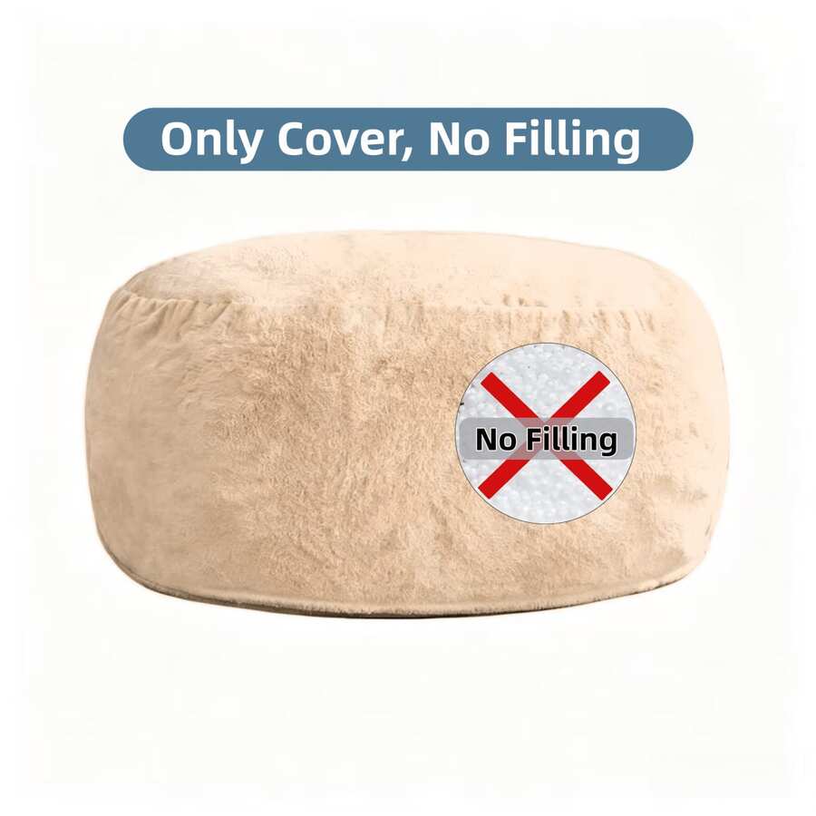 Funda de sofá tipo puf gigante de 1,5 metros, con tejido polar ártico suave y agradable al tacto, ideal para sofás redondos y camas, para usar en salones, dormitorios y residencias estudiantiles, y lavable a máquina. - Rojo y blanco - Ver 1