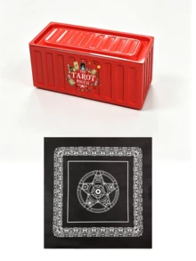 Tarot Card Storage Box With Divination Cloth Set, Comes With Caro Brand Tablecloth, Mystical Tarot Deck Organizer Case, Protective Card Holder With Spiritual Altar Reading Mat, Perfect For Tarot Readers, Halloween, Christmas Gifts - Multicolor - View 11