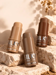 3-Color Contour Stick, Multi-Use, Long-Lasting & Highly Pigmented, Natural Contour, Lightweight & Non-Sticky, Bronzer & Brightening Stick, Cream Texture, Daily Makeup Essential - Multicolor - View 8