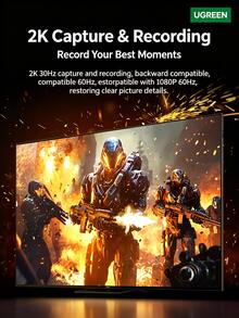 UGREEN Kartu Tangkap Video HDMI CM629, Chip Input Definisi Tinggi 4K, Streaming dan Perekaman Game, Kompatibel dengan Switch/PS5/Kamera, Ponsel, Tablet, dan USB 3.0 Tipe-C. - View 3