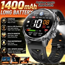 Men's Heavy-Resistant Outdoor Smart Watch, 1400mAh Large Battery, LED Flashlight And Compass 1.7 Inch Large Screen, Wireless HD Call, 120+ Sports Mode, IP68 Waterproof, Compatible With IPhone And Android System - View 12