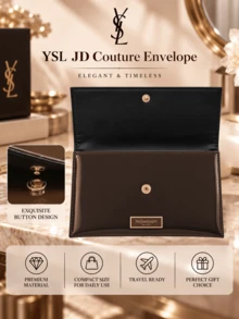 YSL Saint Laurent Brown Envelope Bag, 21*14cm, Smooth Material, Minimalist Elegant, Travel Essential, Suitable For Cosmetic Storage - Brown - View 7