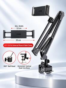 Adjustable Tablet Stand, Arm Mount, Long Arm Desk Clamp Tablet Holder, 360° Rotating Flexible Tablet Stand, Suitable For Bed, Sofa, Office, Foldable Metal Arm Holder, Compatible With IPad Pro Air Mini Tablets, Hands-Free Reading, Gaming, Work Accessory - View 13