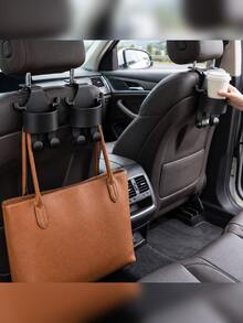 Upgraded Reinforced Car Seat Back Hooks With Cup Holder & Phone Stand, Multifunctional Headrest Organizer, Anti-Drop Storage For Drinks, Bags, Umbrellas & Small Items, Easy-Install Rear Seat Interior Accessory For Cars & SUVs - Multicolor - View 8