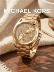 Michael Kors Women's Multifunctional Quartz Watch, Gold Steel Band, Gold Dial, Bold Roman Numerals, Sub-Dial, Evening, Formal Occasion, Ball, Gift For Wife/Friend - one-size - View 7