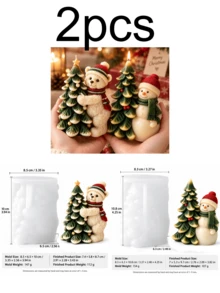 1pc Christmas Tree Hugging Bear Snowman Silicone Candle Mold, 3D Christmas Tree Aromatherapy Wax Mold, DIY Handmade Holiday Candle Making Mold - Candle Mold - View 9