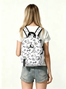 Jordan Men's And Women's Outdoor Lightweight Backpack Nike Backpack 26 Summer New Graffiti Print Backpack Commuter Backpack JD2533027TD-004 - White - View 9