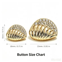 5pcs Asymmetric Metal Rhinestone Buttons, Fashion Versatile Decorative Buttons For Shirts, Dresses, Coats, Jackets, Clothing Accessories, DIY Sewing Decor - A - View 3