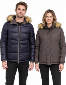 Men Down Coats - Navy Blue - View 3