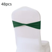 48pcs Cross Elastic Spandex Chair Back Waistbands, Elastic Chair Back Decorative Ribbons, Bowknot Decorative Bags, Reusable Chair Cover Satin Ribbons, Chair Band Decorations For Wedding, Banquet, Birthday Party, Graduation Ceremony, Hotel Event - White - View 63