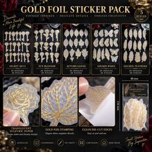 Golden Promise Series Gold Foil Vellum Sticker Pack, INS Style Creative Plant, Floral, Feather Scrapbook Material Stickers, DIY Decorative Stickers - Multicolor - View 10