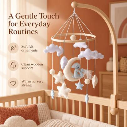 Baby Toys, Baby Mobile Crib, Handmade Animal Theme Crib Mobile, Cute Shaped Toys, Educational, Enhances Children's Hand-Eye Coordination, Prevents Myopia, Suitable For Children's Room Decor, Mixed Colors, Newborn Crib Mobile, Best Gift For Parent-Child Interaction, Birthday Gift, Christmas Gift