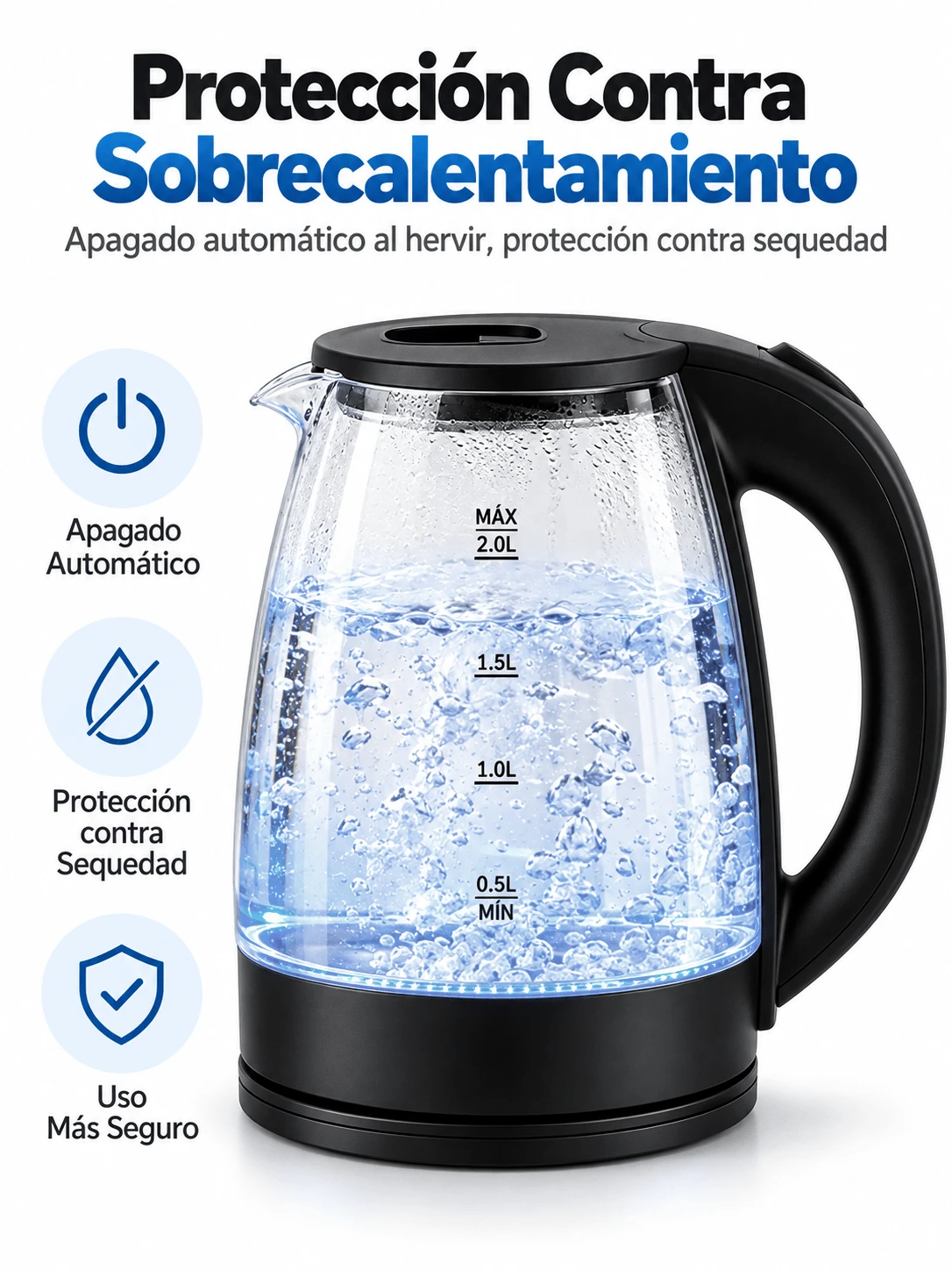 1000W Fast Boiling Electric Kettle 2L Transparent Portable Kettle Camping Tea Kettle - View 1