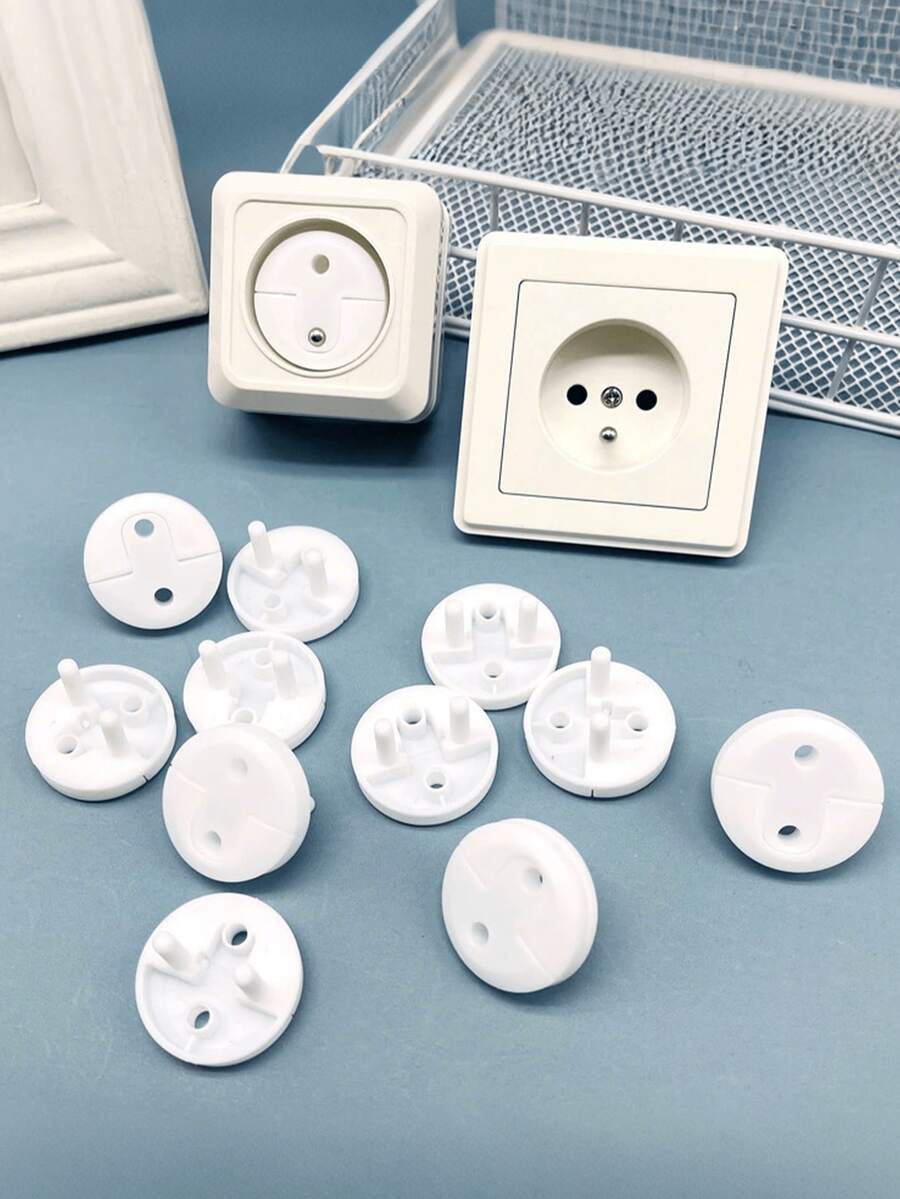 5/7/10/15/20/25/30/40Pcs Power Plug Protector, Outlet Cover, Power Socket Safety Cap, Anti-Electric Shock Outlet Cover, Safety Plug Protector, Safety Power Outlet - White - View 1