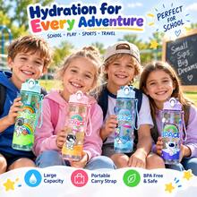 Cartoon Astronaut Plastic Cup, Highly Attractive Large Capacity Transparent Frosted Pop-Up Straw Cup With Carrying Strap, Portable Cup - Multicolor - View 2