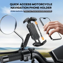 REMAX Motorcycle Phone Holder Handlebar Mount Motorcycle Rearview Mirror Phone Holder 360° Rotation Suitable For 4.0-7.0 Inch Smartphones - RM-c52 - View 7