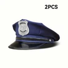2pcs/1pc Unisex Police Hat Role Play Officer Cap, Fun Halloween Christmas Party Costume & Sexy Uniform Accessory - Multicolor - View 17