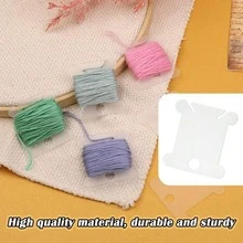 Multi-Size Plastic Hard Spool Board, Cross Stitch Embroidery Thread Winding Card, Embroidery Thread Spool - With Thread Tail Slot And Hanging Hole, Suitable For Cross Stitch Thread Fixing And Sewing Storage, Handmade DIY Thread Storage Organization Winding Reel, White Transparent Home Embroidery Thread Classification Storage Accessory - Multiple Styles - View 7