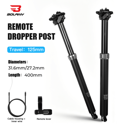 BOALNY BOLANY Mountain Bike Dropper Seatpost Manual/Wired 27.2/30.9/31.6 125mm Travel Lightweight Aluminum Alloy Seat Tube For XC/MTB