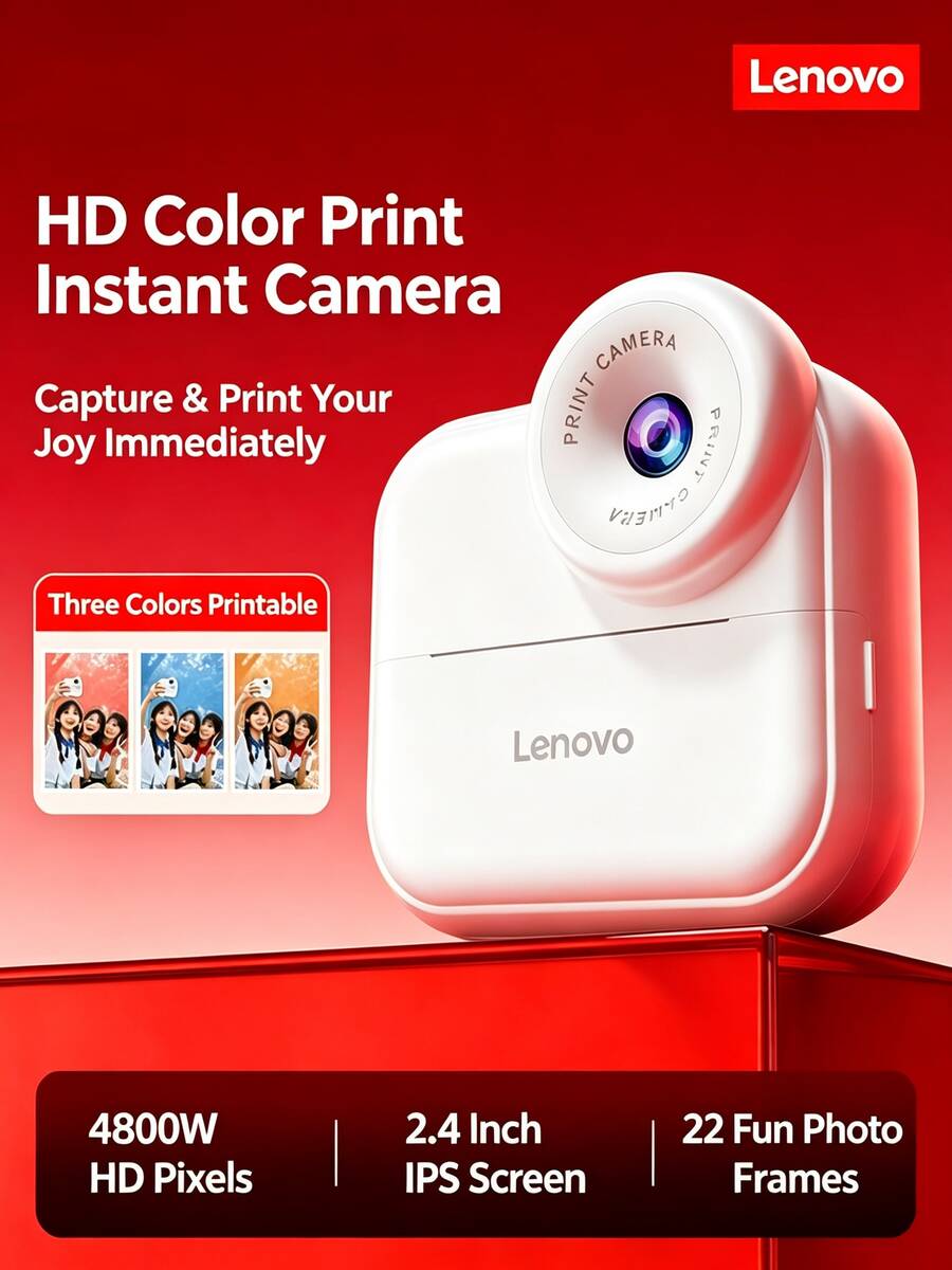 Lenovo Kamera Digital CCD, Kamera Point-and-Shot Definisi Tinggi 4K untuk Pelajar, Kamera Pemula untuk Anak Perempuan, Kamera Instan Cetak Warna, Hadiah Ulang Tahun DY35 - View 1