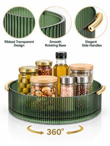 360° Rotating Spice Rack, Slouchy Susan Kitchen Organizer, Non-Slip Rotating Tray, Suitable For Cabinets, Kitchen Countertops, Pantries, Kitchen Storage Organization, Desktop Decoration, Christmas Holiday Gift - View 7